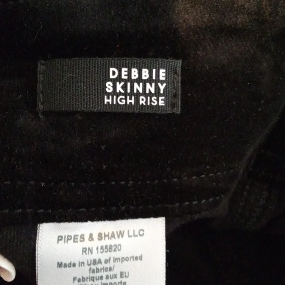 Veronica Beard Debbie Skinny High Rise Velvet Button Fly